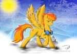  amber_eyes blush cutie_mark equine eyewear female feral friendship_is_magic fur goggles hair half-closed_eyes looking_at_viewer mammal my_little_pony orange_hair pegasus seductive signature smile solo spitfire_(mlp) thefishe77 tongue tongue_out two_tone_hair wings wonderbolts_(mlp) yellow_fur 