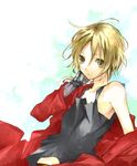  androgynous automail blonde_hair braid edward_elric fullmetal_alchemist long_hair male_focus mechanical_arm messy_hair ponytail rito_(rito0805) single_braid solo yellow_eyes 