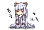  bad_id bad_pixiv_id bow fujiwara_no_mokou hair_bow hair_ribbon long_hair prehensile_hair red_eyes ribbon silver_hair solo te_okure touhou yukkuri_shiteitte_ne 