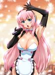  armpits bare_shoulders blue_eyes breasts cleavage cosplay dream_c_club dream_c_club_(series) elbow_gloves gloves huge_breasts long_hair megurine_luka microphone music panties pink_hair rui_(dream_c_club) rui_(dream_c_club)_(cosplay) side-tie_panties singing solo ueyama_michirou underwear very_long_hair vocaloid 