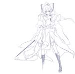  bad_id bad_pixiv_id belt boots greyscale hair_ribbon hakurei_reimu hand_on_hip highres koumajou_densetsu monochrome ribbon sakura_sora sketch solo touhou weapon 