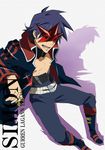  blue_hair from_above male_focus older shion_souta simon solo star_shades tengen_toppa_gurren_lagann 