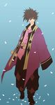  bad_id bad_pixiv_id black_hair blue_background blue_eyes enomoto_(luck-by-luck) male_focus petals ponytail raven_(tales) smile solo tales_of_(series) tales_of_vesperia 
