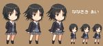  amagami belt black_hair brown_eyes kamen_rider kibito_high_school_uniform long_sleeves nanasaki_ai parody pixel_art school_uniform short_hair uncoco variations 