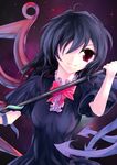  absurdres bad_id bad_pixiv_id black_hair highres houjuu_nue polearm red_eyes short_hair solo touhou weapon wings zhaoli_jin 