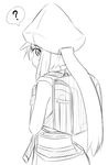  ? backpack bag greyscale guilty_gear guilty_gear_xrd hat long_hair may_(guilty_gear) monochrome pirate_hat ponkotsu ponytail randoseru solo 