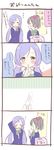  4koma bow closed_eyes comic finger_to_mouth hair_bow long_hair lottery love_live! love_live!_school_idol_project multiple_girls otonokizaka_school_uniform saku_usako_(rabbit) school_uniform scrunchie toujou_nozomi translated twintails yazawa_nico 