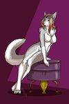  blaze blaze_gaurd_(character) canine cellshade female keisha_makainn mammal purefly seating stool wolf 