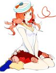  bad_id bad_pixiv_id dixie_cup_hat hat hirose_yasuho jojo_no_kimyou_na_bouken jojolion military_hat pink_hair sailor_hat simple_background sitting solo xxxceller 
