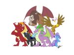  2015 alpha_channel ambiguous_gender anthro avian blue_hair blue_skin brown_eyes brown_feathers cape changeling crossed_arms dragon equine eye_contact female feral flying friendship_is_magic garble_(mlp) gem gilda_(mlp) green_eyes group gryphon hair half-closed_eyes horn jo-bac looking_at_viewer male mammal mane manticore my_little_pony plain_background purple_scales red_scales scalie spike_(mlp) spread_wings talons transparent_background trixie_(mlp) unicorn wings wizard_hat 