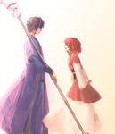  1girl akatsuki_no_yona closed_eyes earrings hak_(akatsuki_no_yona) highres jewelry red_hair sakuramoti0511 short_hair smile yona_(akatsuki_no_yona) 