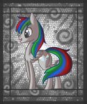 2013 blue_eyes blue_fur blue_hair butt cutie_mark equine fan_character feral fur green_fur green_hair grey_feathers grey_fur hair horse male mammal multicolored_fur multicolored_hair my_little_pony open_mouth pegasus pony raptor007 red_fur red_hair smile solo wings 