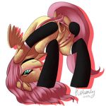  2015 alpha_channel blush butt clothing dock equine female feral fluttershy_(mlp) friendship_is_magic hair legwear long_hair looking_at_viewer mammal my_little_pony panties pegasus pink_hair plain_background pussy solo sweat transparent_background underwear whitehair wings 