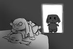  ambiguous_gender bed blush cave_story clothed clothing king_(cave_story) lagomorph lying mammal mimiga savoon scar sex sketch sue_sakamoto toroko video_games 