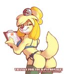  2015 animal_crossing anthro bra canine clothing dog female isabelle_(animal_crossing) kayla-na looking_at_viewer mammal nintendo panties smile solo underwear video_games 