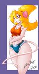  anthro big_breasts blonde_hair breasts clothed clothing female fur hair long_hair mammal mastergodai mouse rodent solo squeek white_fur 