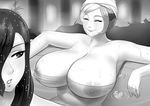  2girls areolae bath breasts celestia_(my_little_pony) huge_breasts long_hair luna_(my_little_pony) lvl_(sentrythe2310) monochrome multiple_girls my_little_pony my_little_pony_friendship_is_magic nipples nude parted_lips personification rubber_duck short_hair smile 