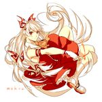  alternate_costume bad_id bad_pixiv_id bow dress fancybetty fingerless_gloves fire fujiwara_no_mokou gloves hair_bow hair_ribbon long_hair looking_at_viewer lowres red_eyes ribbon sleeveless solo touhou very_long_hair white_hair 
