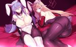  akame_ga_kill! animal_ears ass bare_shoulders bismarck_(kantai_collection) blonde_hair blue_eyes blue_hair blush boots breasts bunny_ears bunny_girl bunny_tail bunnysuit cleavage crossover detached_sleeves esdeath fake_animal_ears hairband hews_hack huge_breasts iron_cross kantai_collection large_breasts long_hair looking_at_viewer looking_back multiple_girls no_hat no_headwear pantyhose smile tail thigh_boots thighhighs very_long_hair wallpaper 