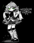  arm_warmers character_name green_eyes greyscale highres mizuhashi_parsee monochrome pointy_ears scarf short_hair sleeveless solo spot_color touhou turtleneck voodoo_doll yt_(wai-tei) 