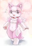  black_eyes canine dog female fur kemono mammal mascot pink_fur shibasaki_saki singing unknown_artist 