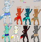  anthro boxers canine chibi clothed clothing color_swap cute half-dressed howlfei howlfeiwolf male mammal one_eye_closed open_mouth solo underwear waving wink wolf 