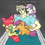  anon apple_bloom_(mlp) bed cub cute earth_pony english_text equine female feral friendship_is_magic group horn horse human ichibangravity male mammal my_little_pony pegasus pony scootaloo_(mlp) sweetie_belle_(mlp) text unicorn wings young 