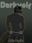  2015 animal_ears anthro bdsm blush bondage bound butt canine cuffs darkwolf darkwolfdemon dog_tags fur fureffect fuzzy hair handcuffs looking_at_viewer male mammal nude pin scar shackles shootingstar shuu solo up wolf yellow_eyes 