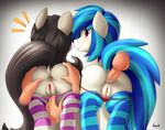  2015 absurd_res anal anal_penetration anus balls black_hair blue_hair butt clothing cutie_mark derpah disembodied_penis dock earth_pony equine female feral friendship_is_magic fur grey_fur hair hi_res horse legwear looking_back male male/female mammal my_little_pony octavia_(mlp) penetration penis pony pussy rear_view sex smile spread_butt spreading striped_legwear thigh_highs underwear vinyl_scratch_(mlp) white_fur 