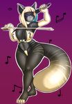  anthro big_breasts bikini blue_hair breasts clothing female fur grey_fur hair huge_breasts mammal microphone musical_instrument open_mouth skidd smile solo swimsuit tagme violin white_fur white_hair 