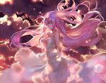  bare_arms bare_shoulders breasts cleavage cloud cloudy_sky cowboy_shot dress kishiyo large_breasts long_hair md5_mismatch megurine_luka pink_eyes pink_hair revision shirt sky sleeveless sleeveless_shirt solo very_long_hair vocaloid white_dress wind 