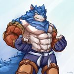  abs biceps breath_of_fire canine gilliam mammal muscles pecs waddledox wolf yellow_eyes 