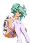  1girl breasts dark_skin female green_hair ikkitousen large_breasts long_hair official_art ryofu_housen smile solo 