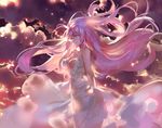  bare_arms bare_shoulders breasts cleavage cloud cloudy_sky cowboy_shot dress kishiyo large_breasts long_hair md5_mismatch megurine_luka pink_eyes pink_hair shirt sky sleeveless sleeveless_shirt solo very_long_hair vocaloid white_dress wind 
