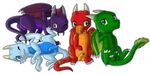  askatrash balls blue_scales chibi cocks green_scales horn lying male phlegethon purple_scales red_scales sitting solargem standing sytheras tur&eacute;n wings 