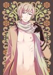  axis_powers_hetalia bad_id bad_pixiv_id blonde_hair jacket male_focus nipples open_clothes open_jacket purple_eyes russia_(hetalia) scarf shirtless smile solo wagimocco 