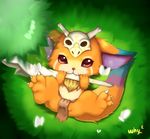  2014 arthropod butterfly cub cute feral fur gnar_(league_of_legends) insect league_of_legends male mammal skull solo taiyooh_(artist) teeth video_games weapon wings young 
