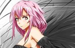  bare_shoulders breasts chikkinage_nage guilty_crown hair_ornament hairclip highres long_hair looking_at_viewer medium_breasts open_mouth pink_hair red_eyes solo twintails yuzuriha_inori 