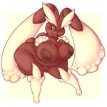  &lt;3 anthro areola barefoot bent_over big_breasts big_butt big_nipples breasts butt darkmagician1212 female fur lagomorph long_ears looking_at_viewer lopunny mammal nintendo nipples nude one_eye_closed open_mouth pok&eacute;mon pussy rabbit smile solo standing thick_thighs tongue video_games wide_hips 