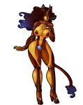  2015 alpha_channel amber_eyes anthro big_breasts blue_penis boots breasts brown_hair brown_nose brown_skin claws clothed clothing equine female hair high_heels horn lips long_hair looking_at_viewer mammal navel nipples penis purple_hair rebeccacablah red_lips skimpy smile solo standing thick_thighs tight_clothing unicorn unknown_species wide_hips yellow_skin 