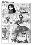  anchor_symbol blush chibi comic crossover darjeeling fang giantess girls_und_panzer greyscale hairband hat hibiki_(kantai_collection) hiei_(kantai_collection) hisahiko horosho kantai_collection katyusha monochrome multiple_girls nonna pravda_school_uniform school_uniform skirt st._gloriana's_school_uniform translated 