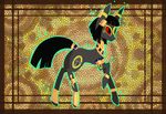  2014 ambiguous_gender black_eyes black_fur black_hair butt clothed clothing collar crossover cutie_mark eeveelution egyptian equine feral fur gold hair hi_res horse jewelry makeup mammal my_little_pony nintendo pok&eacute;mon ponification pony raptor007 red_sclera smile solo umbreon video_games 