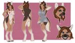  2015 anthro big_breasts blue_eyes breasts brown_hair bust butt canine carmen clenched_teeth clothed clothing digitigrade dinobutt dog female german_shepherd hair hand_on_hip long_hair mammal model_sheet multiple_poses nipples nude pussy skirt smile snarling solo teeth tongue tongue_out 