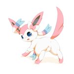  2014 anus backsack balls blush cute_fangs eeveelution feral haribol98 looking_at_viewer looking_back male nintendo open_mouth plain_background pok&eacute;mon raised_tail rear_view sheath solo standing sylveon video_games white_background 