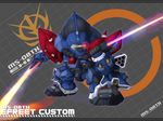  character_name chibi dual_wielding efreet_custom gundam gundam_side_story:_the_blue_destiny mecha sword volf505 weapon 