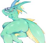  amputee anthro areola breasts butt clothing fangs female lizard nipples open_mouth panties plain_background prosthetic prosthetic_arm prosthetic_limb red_eyes reptile scalie slugbox solo teeth underwear 