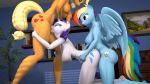  3d_(artwork) ambiguous_penetration anthro applejack_(mlp) big_breasts breasts butt dickgirl dickgirl/female digital_media_(artwork) equine fellatio female friendship_is_magic group group_sex hanging_breasts horn horse intersex intersex/female mammal muhjob my_little_pony nipples oral pegasus penetration pony rainbow_dash_(mlp) rarity_(mlp) sex spitroast threesome unicorn wings 