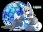  boots breasts canine clothing female grey_hair hair kemono mammal red_eyes unknown_artist wolf 