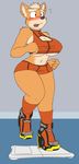  anthro big_breasts blush breasts canine cleavage clothed clothing crossgender dracojeff exercise female fox fox_mccloud mammal nintendo open_mouth shorts solo star_fox tube_top under_boob video_games voluptuous wide_hips wii_fit workout 