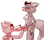  animatronic anthro blush canine dickgirl eye_patch eyewear fan_(fnaf) five_nights_at_freddy&#039;s fox foxy_(fnaf) intersex machine mammal mechanical robot snaxattacks tongue tongue_out 